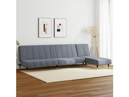 2dílná sedací souprava tmavě šedá samet 3216296