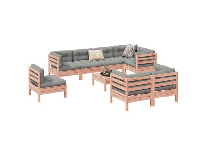 9dílná zahradní sedací souprava s poduškami masivní douglaska 3299517