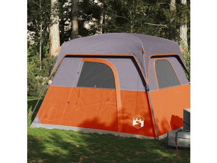 Kempingový stan kabinový pro 4 osoby oranžový nepromokavý 94544