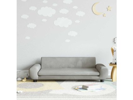 Dětská pohovka světle šedá 100 x 54 x 33 cm samet 3196380