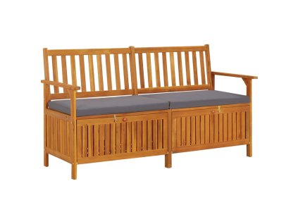 Úložná lavice s poduškou 148 cm masivní akáciové dřevo 316740