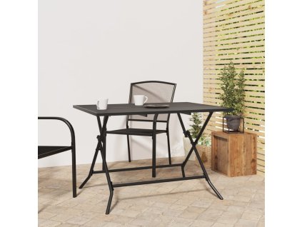 Skládací zahradní stůl antracitový 110x80x72 cm ocelové pletivo 362749