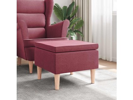 Stolička s dřevěnými nohami vínová textil 329449