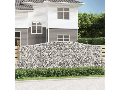 Klenuté gabionové koše 8 ks 400x30x140/160cm pozinkované železo 3145858