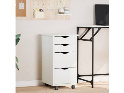 Zásuvková skříňka se zásuvkami MOSS bílá masivní borové dřevo 355904