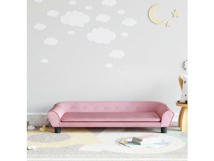 Dětská pohovka růžová 100 x 50 x 26 cm samet 3196396