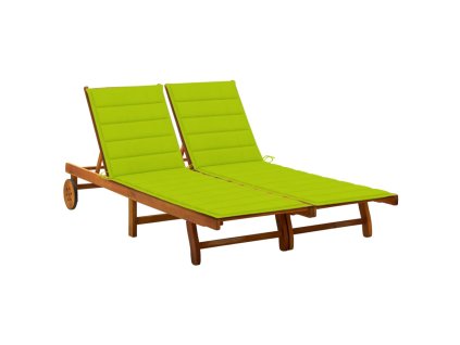 Zahradní lehátko pro 2 osoby s poduškami masivní akácie 3061385