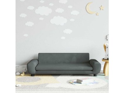 Dětská pohovka tmavě šedá 100 x 54 x 33 cm samet 3196381