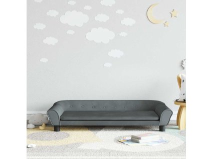 Dětská pohovka tmavě šedá 100 x 50 x 26 cm samet 3196395