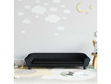 Dětská pohovka černá 100 x 50 x 26 cm samet 3196397