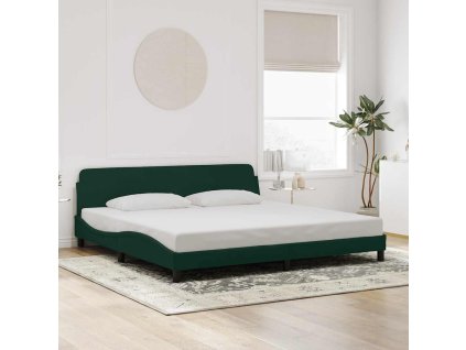 Rám postele Dover tmavě zelená 200 x 200 cm samet 373255