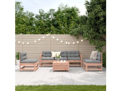 6dílná zahradní sedací souprava s poduškami masivní douglaska 3250742