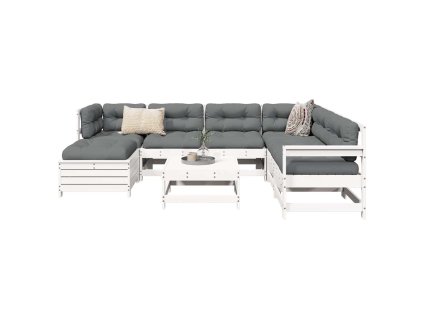 8dílná zahradní sedací souprava bílá masivní borovice 3250597