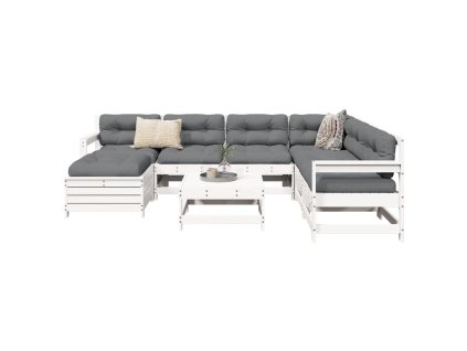 8dílná zahradní sedací souprava bílá masivní borovice 3250613