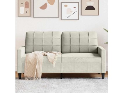 2místná pohovka krémová 140 cm samet 4007632