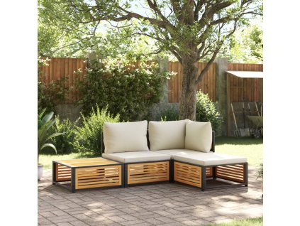 4dílná zahradní sedací souprava s poduškami masivní akácie 3214906