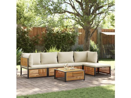 6dílná zahradní sedací souprava s poduškami masivní akácie 3214910