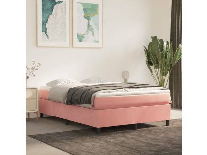 Rám postele s boxspringem růžový 140 x 190 cm samet 3121119