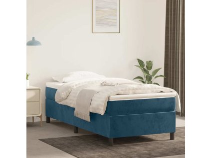 Rám postele s boxspringem tmavě modrý 100x200 cm samet 3121106