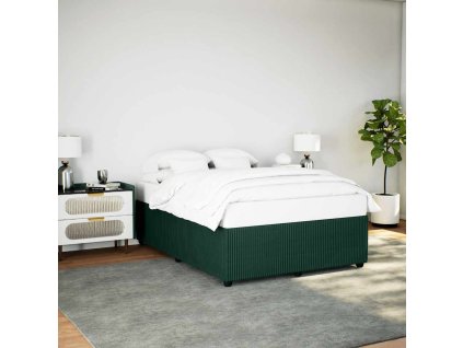 Rám postele bez matrace tmavě zelená 140 x 200 cm samet 3285015