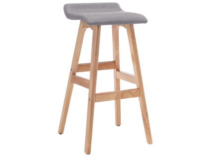 Barová židle světle šedá textil 249575