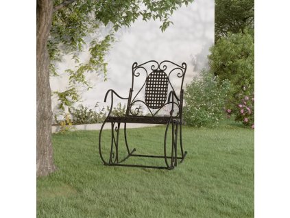 Houpací křeslo 84 cm černé ocel 318830