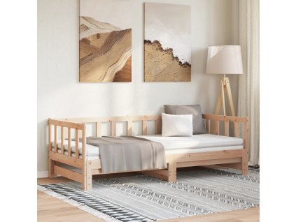 Výsuvná postel 2x (80 x 200) cm masivní borové dřevo 814704