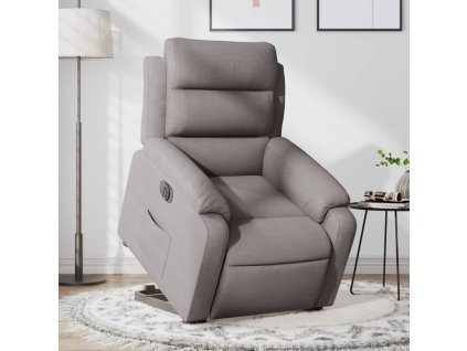 Elektrické zvedací polohovací křeslo taupe textil 3205012