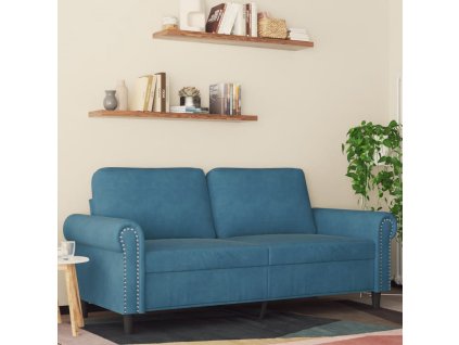 2místná pohovka modrá 140 cm samet 359538