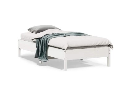 Postel bez matrace bílá 75 x 190 cm masivní borovice 842731