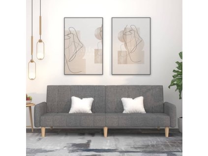 2místná rozkládací pohovka světle šedá textil 375758