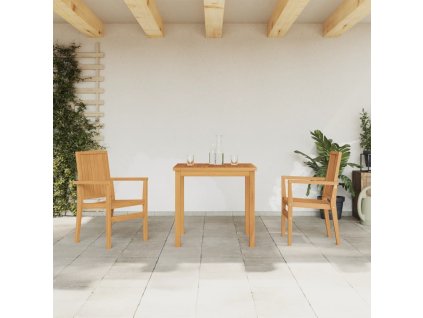 3dílný zahradní jídelní set masivní teakové dřevo 3157909