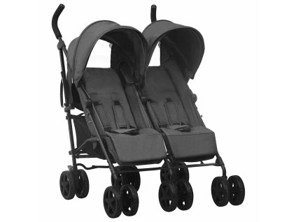 Dvojitý kočárek antracitový ocel 10236