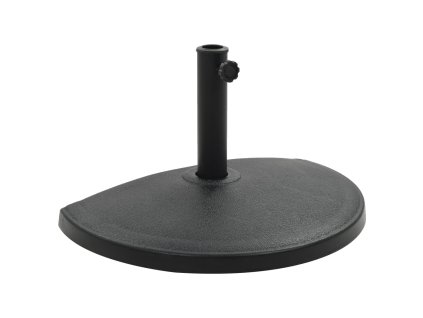 Stojan na slunečník polokruhový černý 15 kg polyresin 45199