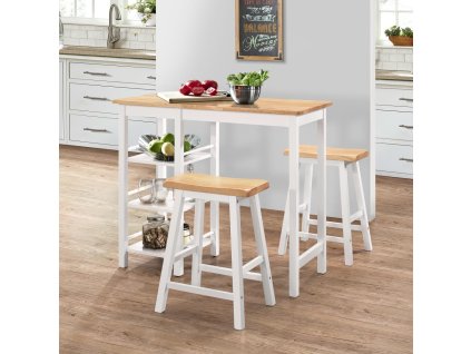 3dílný barový set MDF bílý 245364