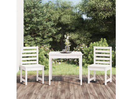 3dílný zahradní bistro set bílý masivní borové dřevo 3154672