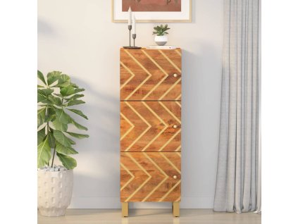 Skříň hnědá a černá 40x33,5x110 cm masivní mangovníkové dřevo 356812