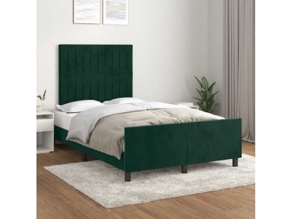 Rám postele bez matrace tmavě zelená 120 x 200 cm samet 3125870