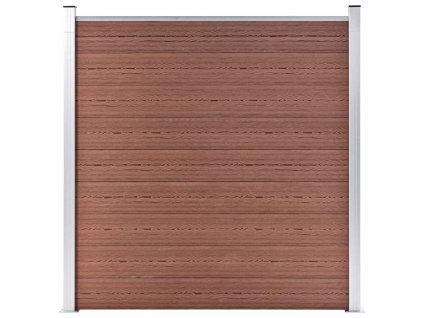 Zahradní plot dřevoplast 180 x 186 cm hnědý 49066
