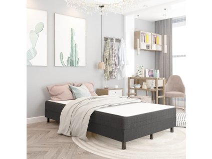 Postel boxspring šedá textil 120 x 200 cm 287455
