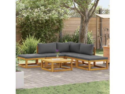 6dílná zahradní sedací souprava s poduškami masivní akácie 45913
