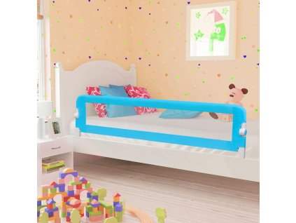 Dětská zábrana k postýlce modrá 180 x 42 cm polyester 10173