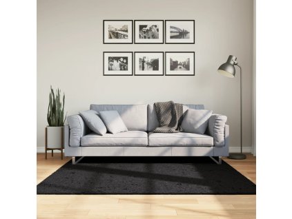 Koberec PAMPLONA s vysokým vlasem moderní černý 160 x 160 cm 375280