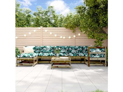 8dílná zahradní sedací souprava a podušky impregnovaná borovice 3185891