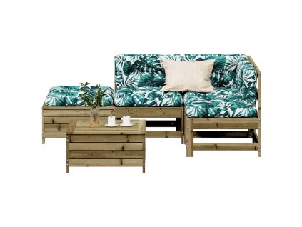 5dílná zahradní sedací souprava a podušky impregnovaná borovice 3250711