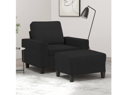 Křeslo s podnožkou černé 60 cm textil 3201147
