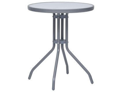 Zahradní stůl světle šedý 60 cm ocel a sklo 312213