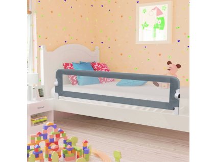 Dětská zábrana k postýlce šedá 180 x 42 cm polyester 10177
