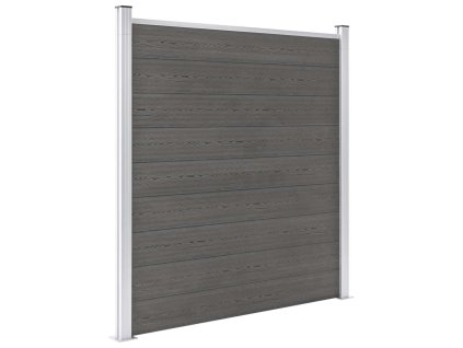 Zahradní plot dřevoplast 180 x 186 cm šedý 49067
