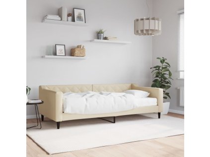 Válenda s matrací krémová 90 x 200 cm textil 3197412